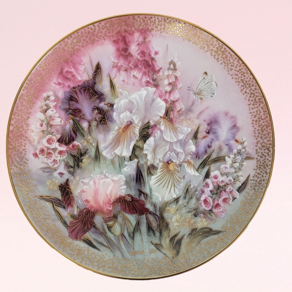 Vtg Lena Liu 1991 Iris Quartet Symphony of Shimmering Beauty Ltd Edition plate - Picture 10 of 10
